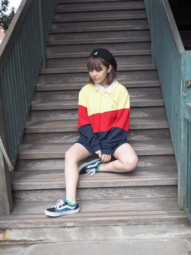 「I&ME（アイアンドミー）のアイテム」を使った、Harunaさん（レディース・153cm）の夏コーディネート