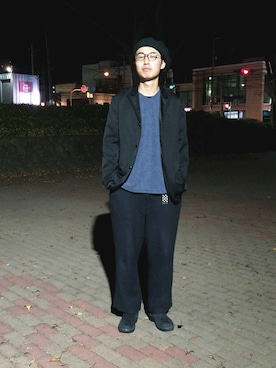 「GTのアイテム」を使った、KENTARO さん（メンズ・175cm）の秋コーディネート
