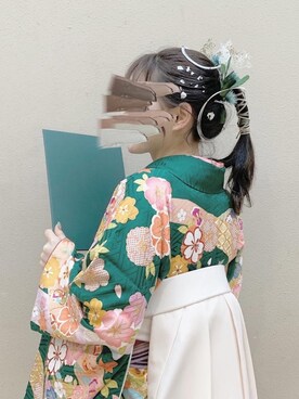 卒業式 袴 の人気ファッションコーディネート 髪型 セミロングヘアー Wear