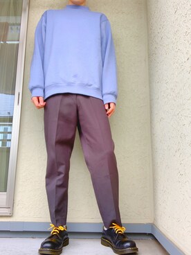 「GU（ジーユー）のアイテム（スウェット、ブルー系）」を使った、@kaoruさん（メンズ・177cm）の秋コーディネート