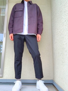 「UNIQLO（ユニクロ）のアイテム（ジャケット/アウター、ブラウン系）」を使った、@kaoruさん（メンズ・177cm）の秋コーディネート