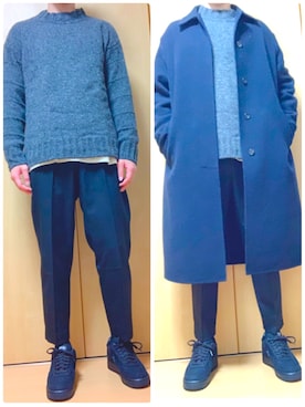 「UNIQLO（ユニクロ）のアイテム（ジャケット/アウター、ブルー系）」を使った、@kaoruさん（メンズ・177cm）の冬コーディネート