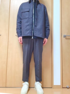 「UNIQLO（ユニクロ）のアイテム（ジャケット/アウター、ブラウン系）」を使った、@kaoruさん（メンズ・177cm）の冬コーディネート