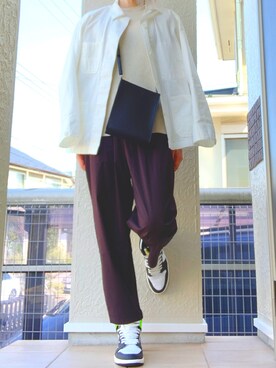 「UNIQLOU」｜「アイテム（ブルゾン）」を使った、@kaoruさん（メンズ・177cm）の春コーディネート