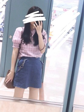 「GRL（グレイル）のアイテム（トップス、パープル系）」を使った、りー❤️さん（レディース・168cm）の夏コーディネート