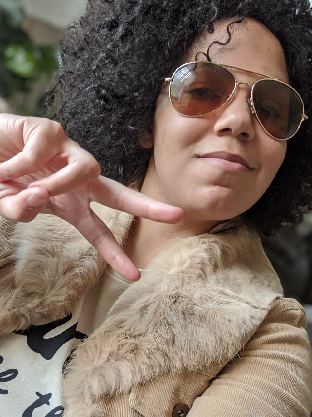 「vintage、70's、aviators」｜「VINTAGEのアイテム（その他アウター、ベージュ系）」を使った、jandrixさん（レディース・162cm）の春コーディネートの1枚目の写真