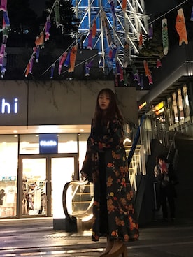 「FOREVER 21（フォーエバー トゥエンティーワン）のアイテム（ピーコート）」を使った、茅晶滢さん（レディース・161cm）の春コーディネート