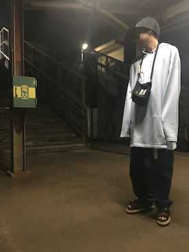 「Yohji Yamamoto（ヨウジヤマモト）のアイテム（サンダル）」を使った、kabuさん（メンズ・173cm）の秋コーディネート