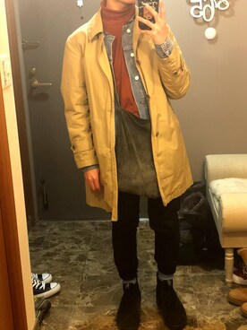 「JOURNAL STANDARD relume（ジャーナルスタンダード　レリューム）のアイテム（ステンカラーコート）」を使った、tatsuya2512さん（メンズ・165cm）の冬コーディネート