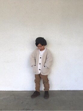 「アイテム（ブーツ）」を使った、ERIさん（キッズ・100cm）の冬コーディネート