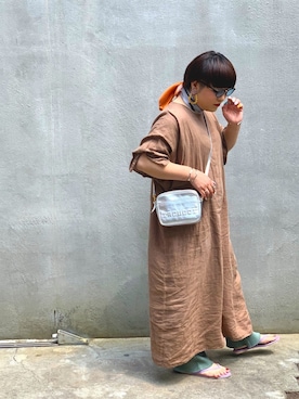 「サングラススタイル」｜「アイテム（ワンピース/ドレス）」を使った、Harunaさん（レディース・155cm）の春コーディネート