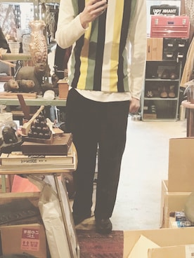 「HUGO BOSS（ヒューゴボス）のアイテム（ニット/セーター）」を使った、shinさん（メンズ・178cm）の冬コーディネート