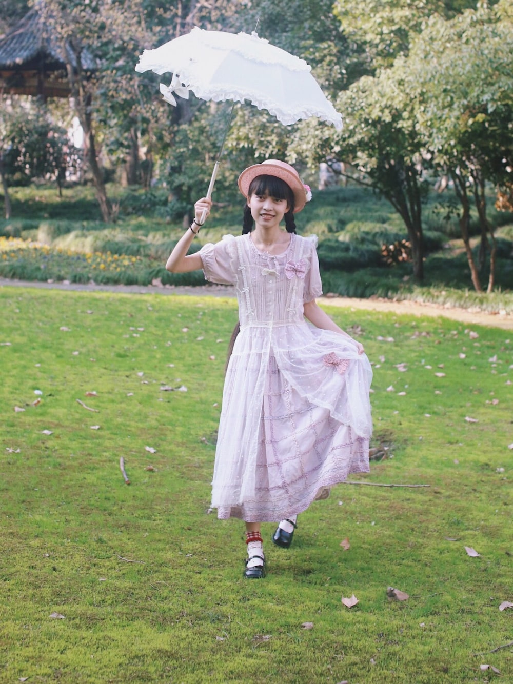 「夏コーデ」｜「PINK HOUSEのアイテム（ワンピース、ピンク系）」を使った、莨十月さん（レディース・163cm）の春コーディネートの1枚目の写真