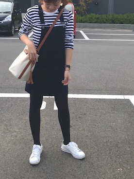 「FOREVER 21」｜「アイテム（オールインワン・サロペット）」を使った、なみなみなさん（レディース・156cm）の秋コーディネート