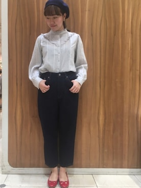 「スタッフセンバツ」｜「アイテム（ハンチング/ベレー帽）」を使った、kabuさん（レディース・156cm）の春コーディネート