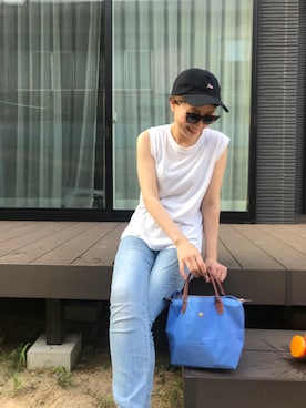 「サングラススタイル」｜「アイテム（キャップ）」を使った、chiiikaさん（レディース・156cm）の夏コーディネート