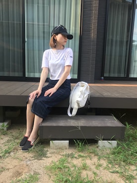 「セントジェームス」｜「アイテム（スリッポン）」を使った、chiiikaさん（レディース・156cm）の夏コーディネート