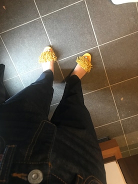 「MOUSSY（マウジー）のover waist OW wide Straight（デニムパンツ、ブルー系）」を使った、chiiikaさん（レディース・156cm）の夏コーディネート