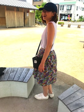 「UNIQLO（ユニクロ）のアイテム（スニーカー、ホワイト系）」を使った、chiiikaさん（レディース・156cm）の夏コーディネート