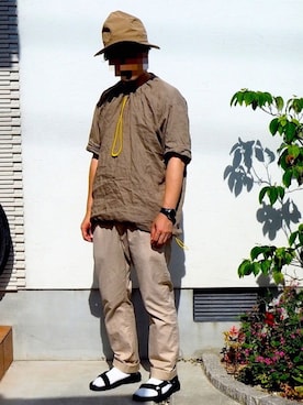 「nonnative（ノンネイティブ）のアイテム（チノパンツ）」を使った、nov.さん（メンズ・170cm）の夏コーディネート