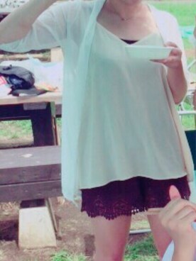 「アイテム（キャミソール、ベージュ系）」を使った、えんさん（レディース・156cm）の春コーディネート