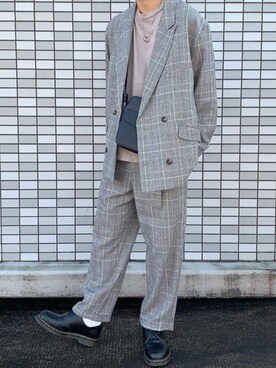 「remer（リメール）のアイテム（テーラードジャケット）」を使った、yu___naoさん（メンズ・175cm）の冬コーディネート