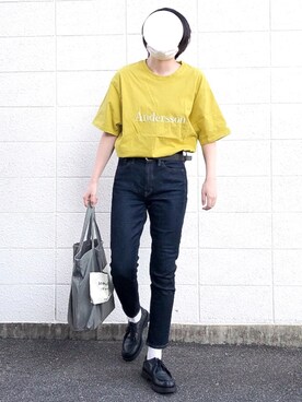 reiさんの「Andersson Bell SIGNATURE EMBROIDERY Tシャツ」を使ったコーディネート