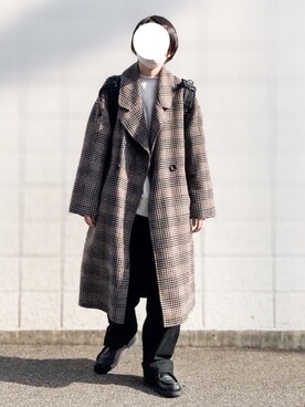 「ADAM ET ROPE'（アダムエロペ）のアイテム（チェスターコート）」を使った、reiさん（レディース・164cm）の秋コーディネート