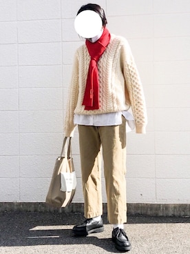 「THE SHINZONE（ザ　シンゾーン）のハイウエストチノパンツ（チノパンツ）」を使った、reiさん（レディース・164cm）の冬コーディネート