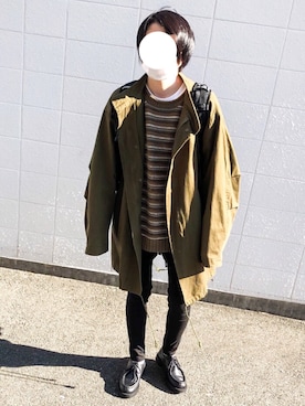 「kutir（クティール）のアイテム（モッズコート）」を使った、reiさん（レディース・164cm）の冬コーディネート