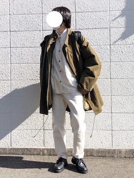 「kutir（クティール）のアイテム（モッズコート）」を使った、reiさん（レディース・164cm）の冬コーディネート