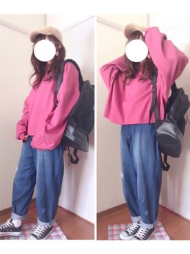 「CONVERSE（コンバース）のconverse（コンバース） ALL STAR OX（オールスターOX）（スニーカー）」を使った、ら い ◎さん（レディース・157cm）の冬コーディネート