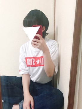 「オールスター」｜「アイテム（ハンチング/ベレー帽）」を使った、ら い ◎さん（レディース・157cm）の夏コーディネート