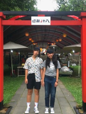 「5（ファイブ）のアイテム（その他シューズ）」を使った、Peterさん（レディース・162cm）の夏コーディネート