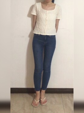 「MONKI」｜遥さん（レディース・160cm）の夏コーディネート