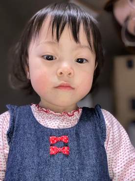 「MIKI HOUSE（ミキハウス）のアイテム（ワンピース/ドレス）」を使った、kyoto37さん（キッズ・70cm）の春コーディネート