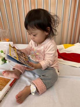 「MIKI HOUSE（ミキハウス）のアイテム（その他パンツ）」を使った、kyoto37さん（キッズ・70cm）の春コーディネート