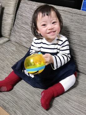 「PETIT BATEAU（プチバトー）のアイテム（ワンピース）」を使った、kyoto37さん（キッズ・70cm）の春コーディネート