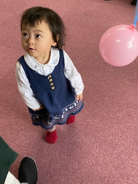 「CELINE（セリーヌ）のアイテム」を使った、kyoto37さん（キッズ・70cm）の春コーディネート