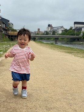 「Tartine et Chocolat（タルティーヌエショコラ）のアイテム」を使った、kyoto37さん（キッズ・70cm）の春コーディネート