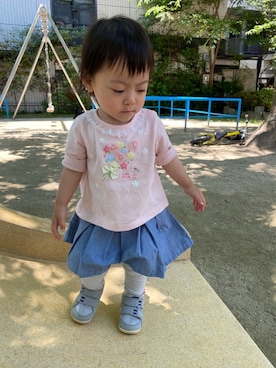 「MIKI HOUSE（ミキハウス）のアイテム（その他パンツ）」を使った、kyoto37さん（キッズ・70cm）の春コーディネート