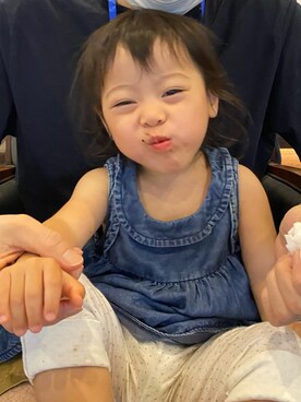 「Tartine et Chocolat（タルティーヌエショコラ）のアイテム（ワンピース/ドレス）」を使った、kyoto37さん（キッズ・70cm）の夏コーディネート