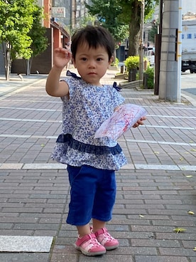 「sense of wonder（センスオブワンダー）のアイテム（トップス）」を使った、kyoto37さん（キッズ・70cm）の夏コーディネート