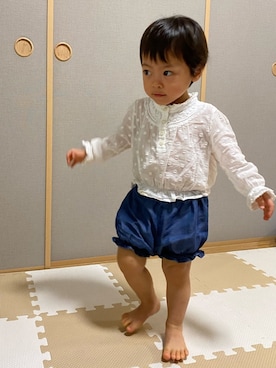「Tartine et Chocolat（タルティーヌエショコラ）のアイテム」を使った、kyoto37さん（キッズ・80cm）の秋コーディネート