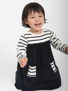 「PETIT BATEAU（プチバトー）のアイテム（ワンピース/ドレス）」を使った、kyoto37さん（キッズ・80cm）の春コーディネート