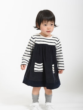 「PETIT BATEAU（プチバトー）のアイテム（ワンピース/ドレス）」を使った、kyoto37さん（キッズ・80cm）の春コーディネート