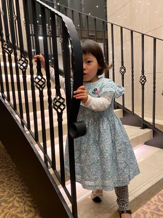 Familiar ファミリア の Familiar ボーダー柄 ワンピース Kids コットン 3歳 ワンピース Wear