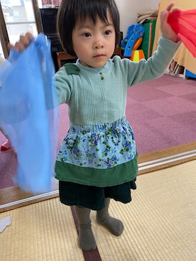 「RAGMART（ラグマート）のアイテム（ワンピース/ドレス）」を使った、kyoto37さん（キッズ・80cm）の春コーディネート