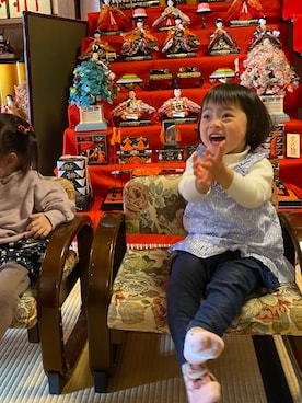 「Tartine et Chocolat（タルティーヌエショコラ）のアイテム（ワンピース/ドレス）」を使った、kyoto37さん（キッズ・80cm）の春コーディネート