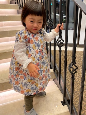 「Tartine et Chocolat（タルティーヌエショコラ）のアイテム（ワンピース/ドレス）」を使った、kyoto37さん（キッズ・80cm）の春コーディネート